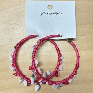 NWOT Free People Nostalgia Hoops Hot Pink